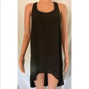 Black chiffon hi-lo tank